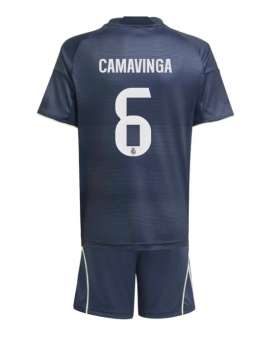 Real Madrid Eduardo Camavinga #6 Maglia Gara Trasferta Repliche 2025-26 Bambino Maniche Corte